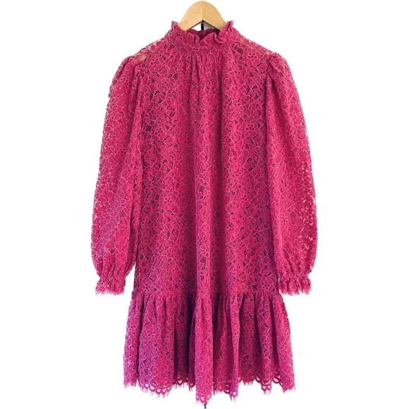 knee length dresses for ladies Bright Spring Radish Embroidered Lace Sleeveless Shift main image 1